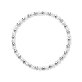 Zilveren parelarmband van 925 sterling zilver met witte zoetwaterparels en 4mm zilveren kralen, van Bedels & Bedels.