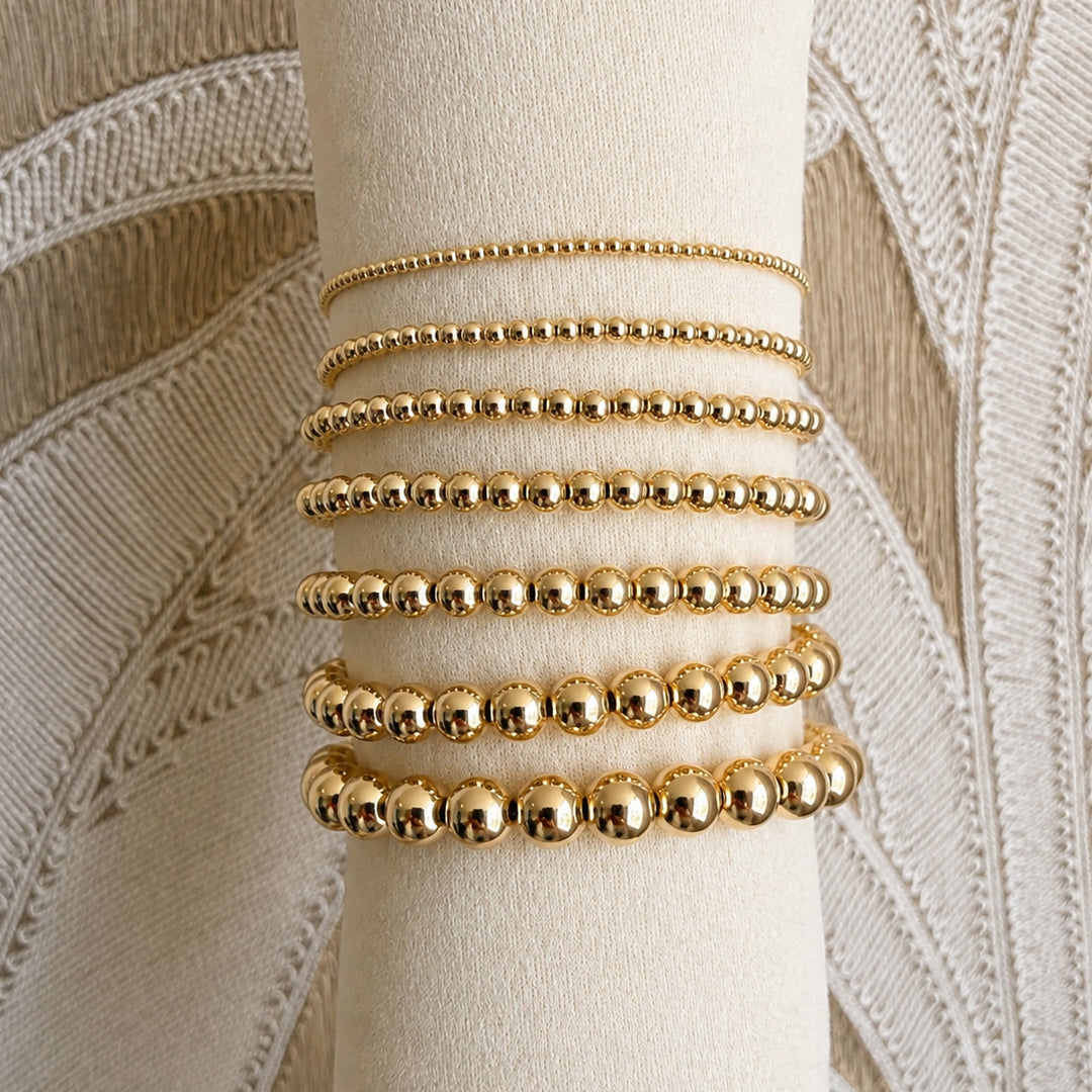 Armband | Gold Filled 14K | Kralen Goud | 7mm | 17,5cm